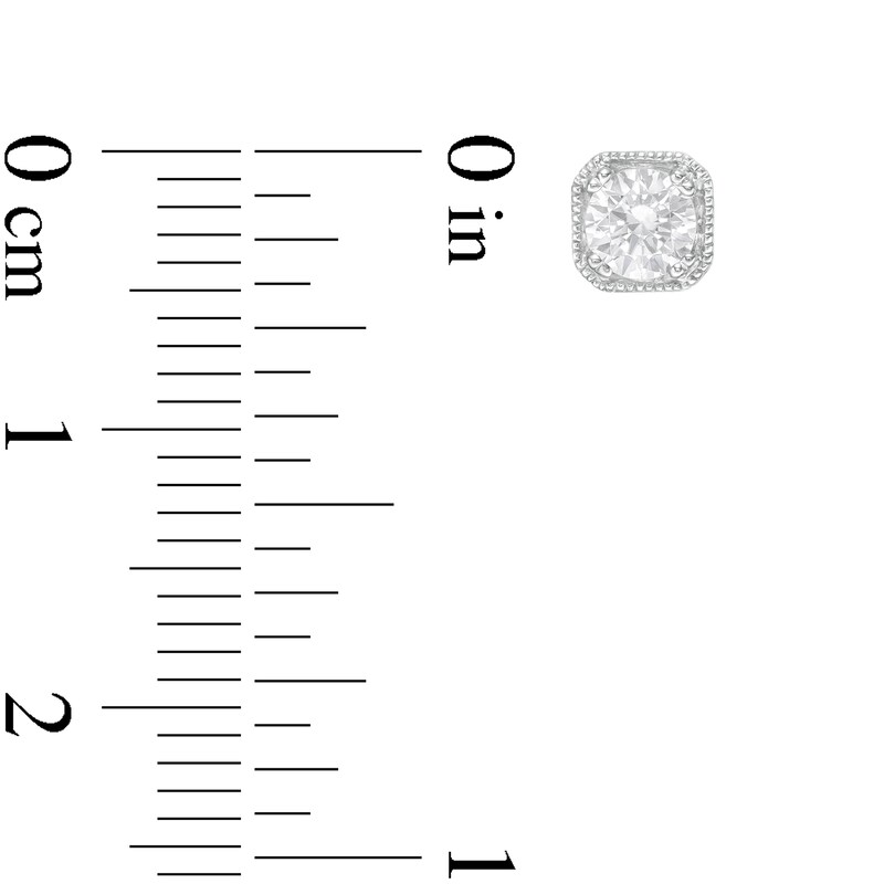 Main Image 3 of 1/2 CT. T.W. Certified Diamond Solitaire Vintage-Style Frame Stud Earrings in 14K White Gold (I/I2)