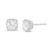 Thumbnail Image 1 of 1 CT. T.W. Certified Diamond Solitaire Vintage-Style Frame Stud Earrings in 14K White Gold (I/I2)