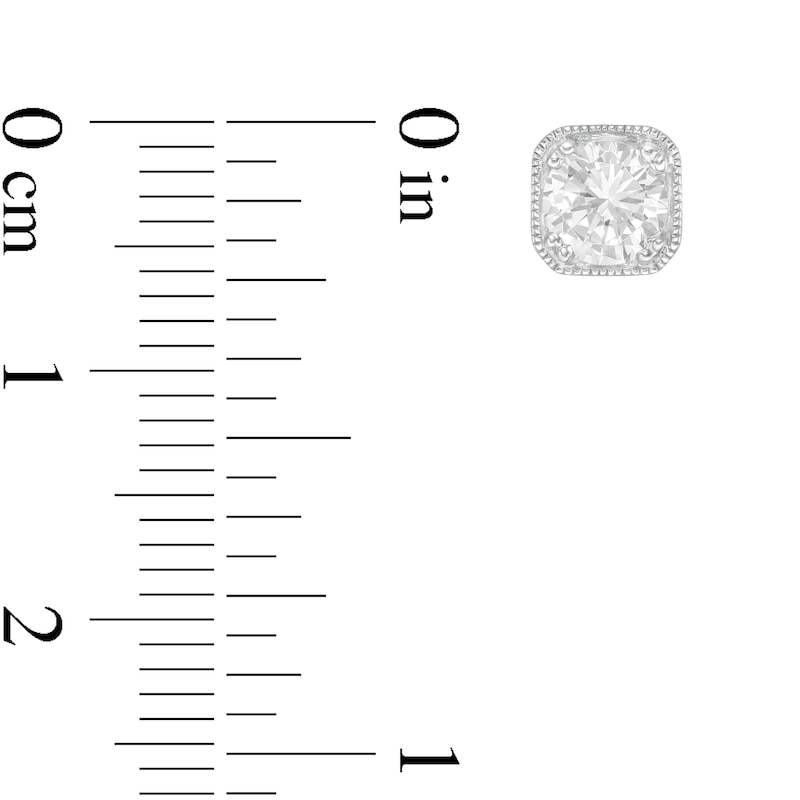 Main Image 3 of 1 CT. T.W. Certified Diamond Solitaire Vintage-Style Frame Stud Earrings in 14K White Gold (I/I2)