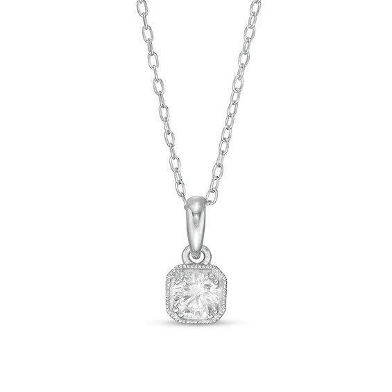 1/4 CT. T.w. Certified Diamond Solitaire Vintage-Style Frame Pendant in 14K White Gold (I/I2)
