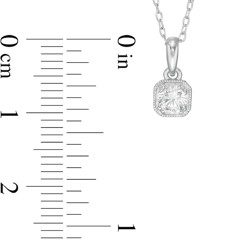 Main Image 3 of 1/4 CT. T.W. Certified Diamond Solitaire Vintage-Style Frame Pendant in 14K White Gold (I/I2)