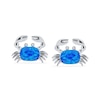 Thumbnail Image 1 of Cushion-Cut Lab-Created Blue Opal Beach Crab Stud Earrings in Sterling Silver