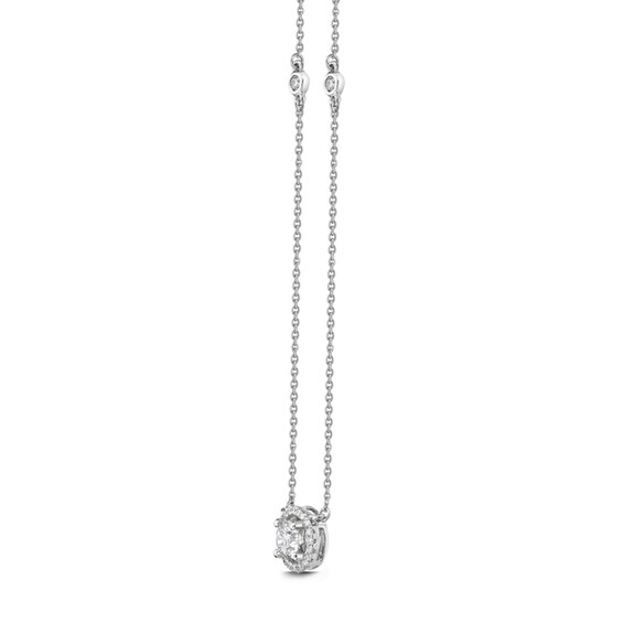 5/8 CT. T.W. Diamond Frame Station Necklace in 14K White Gold (H/SI1) 5/8 CT. T.W. Diamond Frame Station Necklace in 14K White Gold (H/SI1)