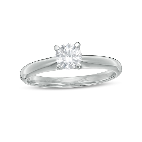 1/2 CT. Certified Diamond Solitaire Engagement Ring in 14K White Gold (J/I1)