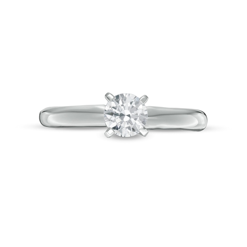 Main Image 4 of 1/2 CT. Certified Diamond Solitaire Engagement Ring in 14K White Gold (J/I1)