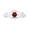 Thumbnail Image 2 of 5.0mm Garnet and 1/20 CT. T.W. Diamond Layered Infinity Braid Ring in Sterling Silver