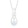 Thumbnail Image 0 of Lab-Created Opal and 1/20 CT. T.W. Diamond Overlay Infinity Pendant in Sterling Silver