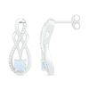 Lab-Created Opal and 1/20 CT. T.W. Diamond Infinity Overlay Drop Earrings in Sterling Silver