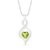 Thumbnail Image 0 of Heart-Shaped Peridot and Diamond Accent Infinity Flame Pendant in Sterling Silver