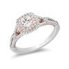 Thumbnail Image 1 of Enchanted Disney Aurora 1 CT. T.W. Princess-Cut Diamond Double Frame Split Shank Engagement Ring in 14K Two-Tone Gold