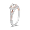 Thumbnail Image 2 of Enchanted Disney Aurora 1 CT. T.W. Princess-Cut Diamond Double Frame Split Shank Engagement Ring in 14K Two-Tone Gold