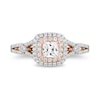 Thumbnail Image 4 of Enchanted Disney Aurora 1 CT. T.W. Princess-Cut Diamond Double Frame Split Shank Engagement Ring in 14K Two-Tone Gold