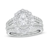 Thumbnail Image 1 of 1-3/4 CT. T.W. Composite Diamond Ornate Frame Split Shank Three Piece Bridal Set in 14K White Gold