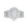 Thumbnail Image 4 of 1-3/4 CT. T.W. Composite Diamond Ornate Frame Split Shank Three Piece Bridal Set in 14K White Gold