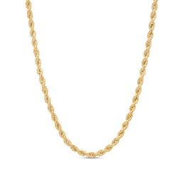 2.65mm Hollow Evergreen Rope Chain Necklace in 10K Gold - 20&quot;
