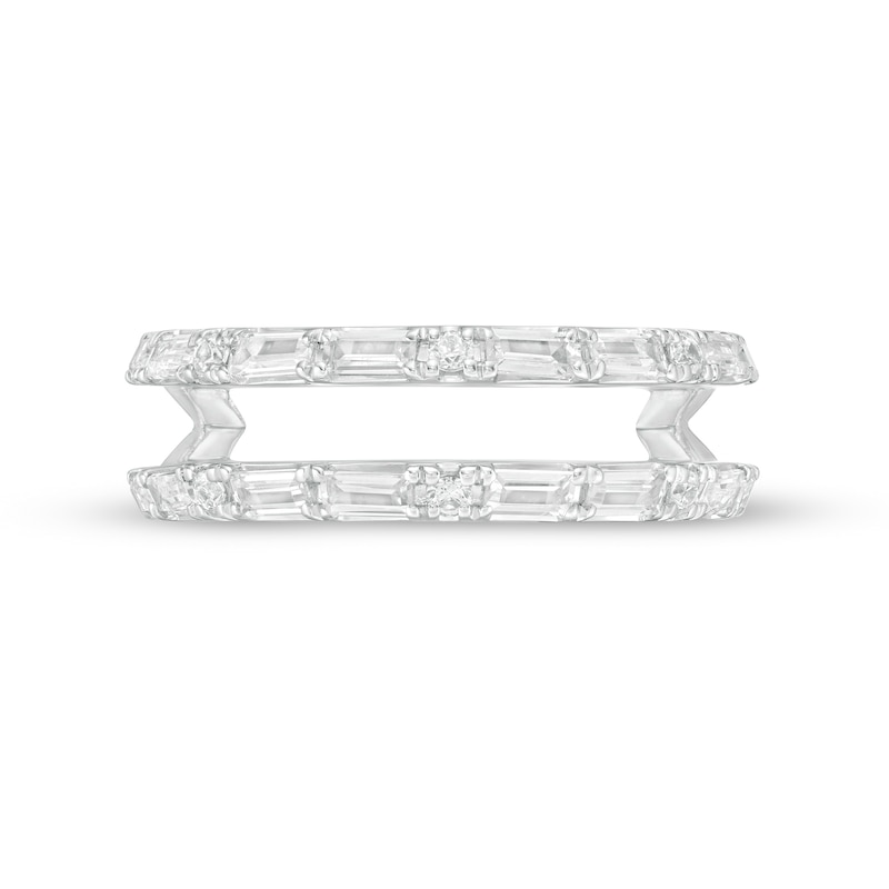 Main Image 3 of Vera Wang Love Collection 1/2 CT. T.W. Baguette and Round Diamond Solitaire Enhancer in 14K White Gold