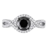 1-3/4 CT. T.W. Enhanced Black and White Diamond Twist Shank Engagement Ring in 10K White Gold