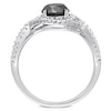 1-3/4 CT. T.W. Enhanced Black and White Diamond Twist Shank Engagement Ring in 10K White Gold