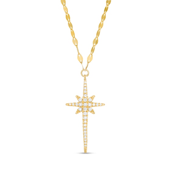1/6 CT. T.w. Diamond Elongated North Star Necklace in 10K Gold