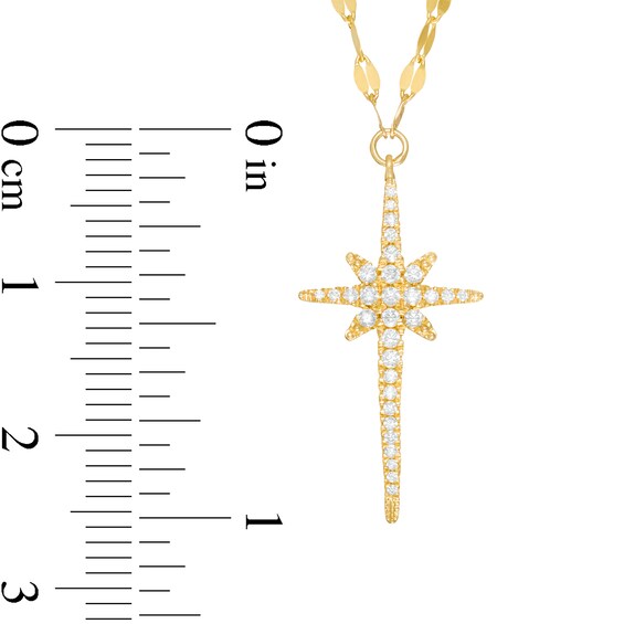 1/6 CT. T.w. Diamond Elongated North Star Necklace in 10K Gold