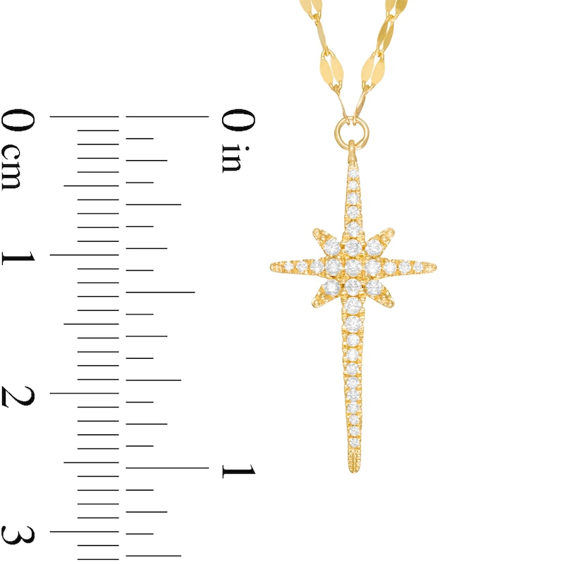 Main Image 3 of 1/6 CT. T.W. Diamond Elongated North Star Necklace in 10K Gold
