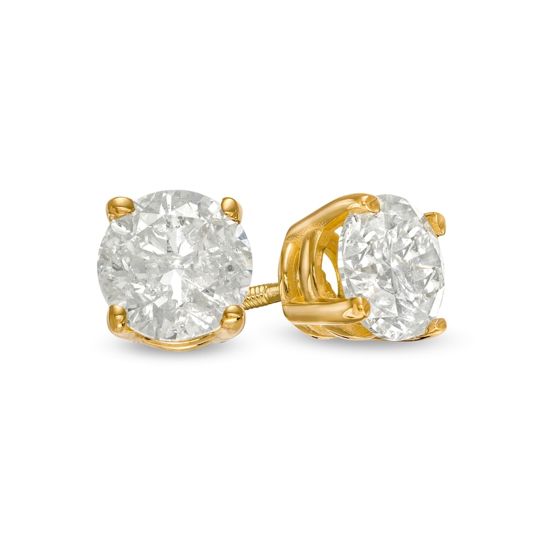 Diamond Stud Earrings 1/2 ct tw Round 10K Yellow Gold