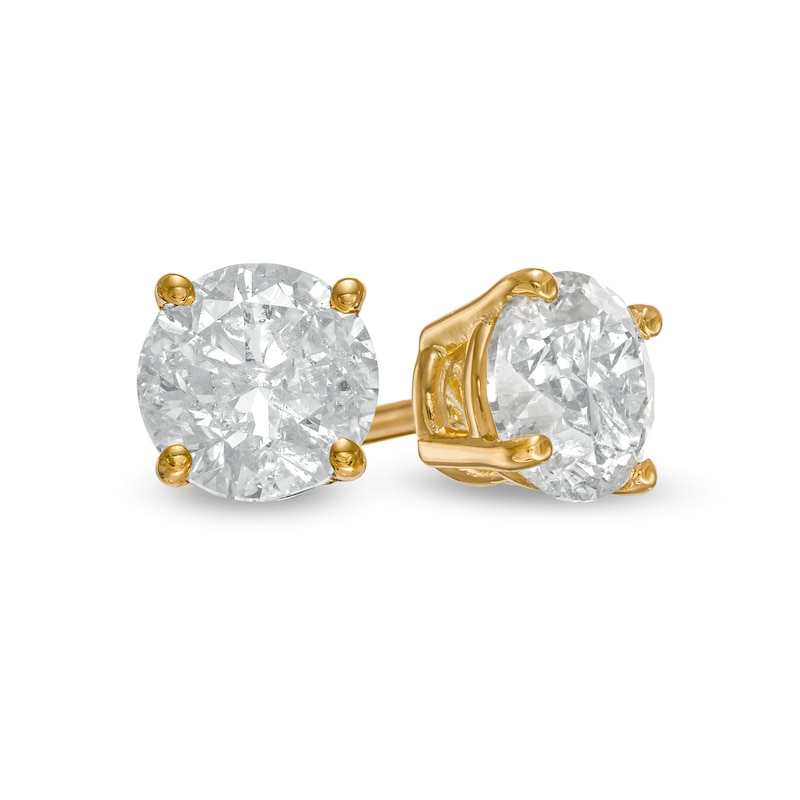3/4 CT. T.W. Diamond Solitaire Stud Earrings in 10K Gold (I/I3) | Zales