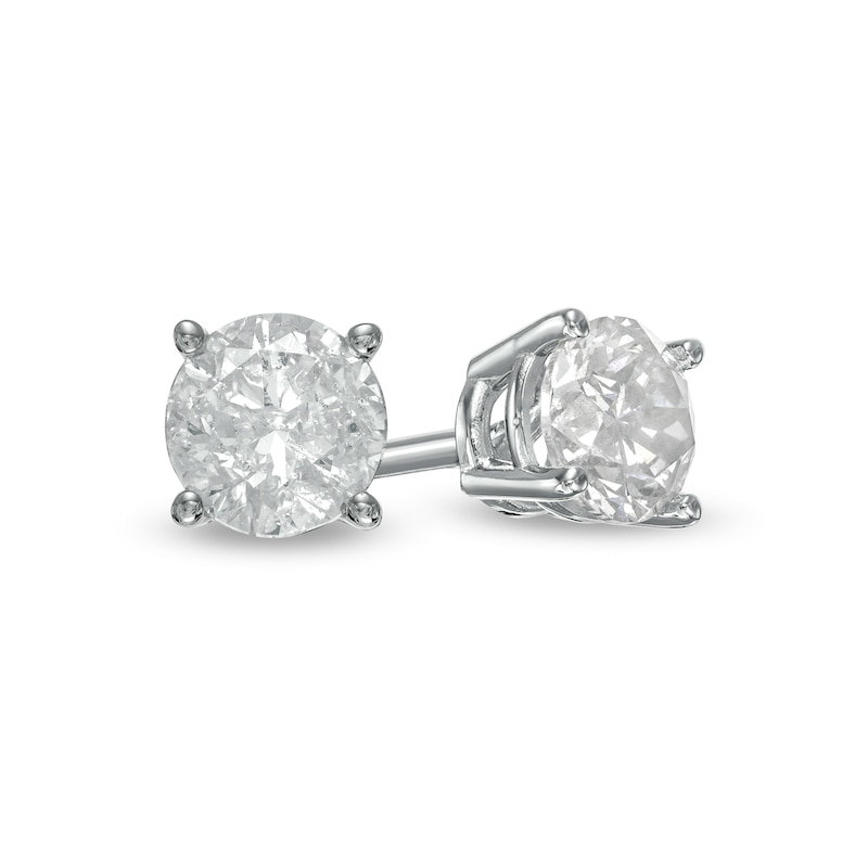 5/8 CT. T.W. Diamond Solitaire Stud Earrings in 10K White Gold (I/I3 ...