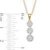 Thumbnail Image 3 of 1/2 CT. T.W. Diamond Graduated Three Stone Flower Pendant in 10K Gold