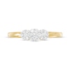 Thumbnail Image 4 of 1/4 CT. T.W. Diamond Three Stone Flower Ring in 10K Gold