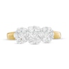 Thumbnail Image 4 of 1 CT. T.W. Diamond Three Stone Flower Frame Ring in 10K Gold
