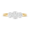Thumbnail Image 4 of 1/2 CT. T.W. Diamond Three Stone Flower Frame Ring in 10K Gold