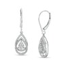 Thumbnail Image 1 of 1/2 CT. T.W. Composite Diamond Double Pear-Shaped Frame Drop Earrings in 10K White Gold