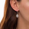 Thumbnail Image 2 of 1/2 CT. T.W. Composite Diamond Double Pear-Shaped Frame Drop Earrings in 10K White Gold