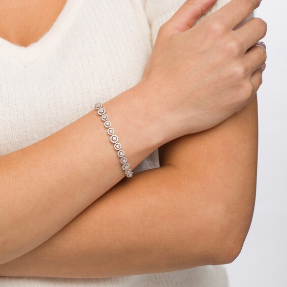 2 CT. T.w. Composite Diamond Frame Bracelet in 10K White Gold