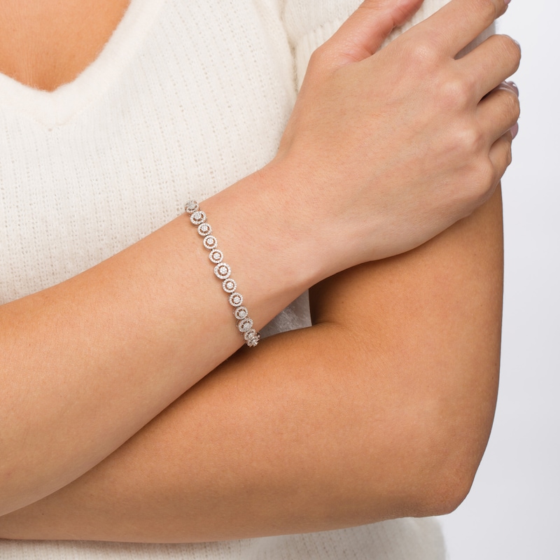 Main Image 2 of 2 CT. T.W. Composite Diamond Frame Bracelet in 10K White Gold