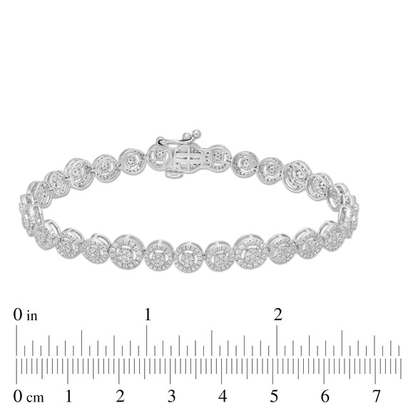 2 CT. T.w. Composite Diamond Frame Bracelet in 10K White Gold