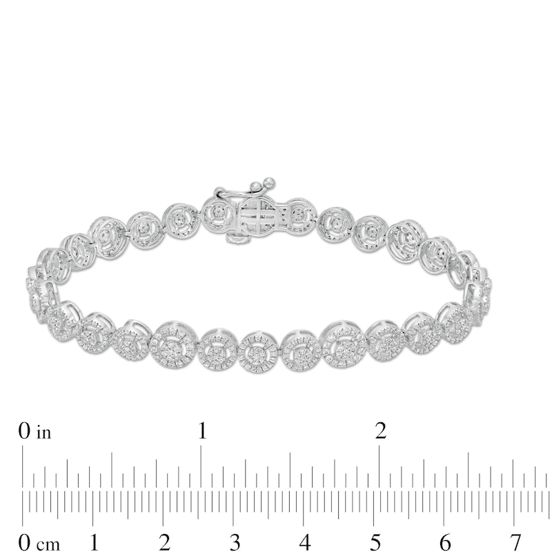 Main Image 4 of 2 CT. T.W. Composite Diamond Frame Bracelet in 10K White Gold