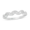 Thumbnail Image 1 of 1/6 CT. T.W. Diamond Double Wave Stackable Band in 10K White Gold