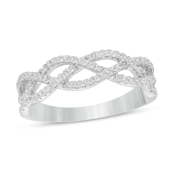 1/5 CT. T.w. Diamond Loose Braid Ring in 10K White Gold