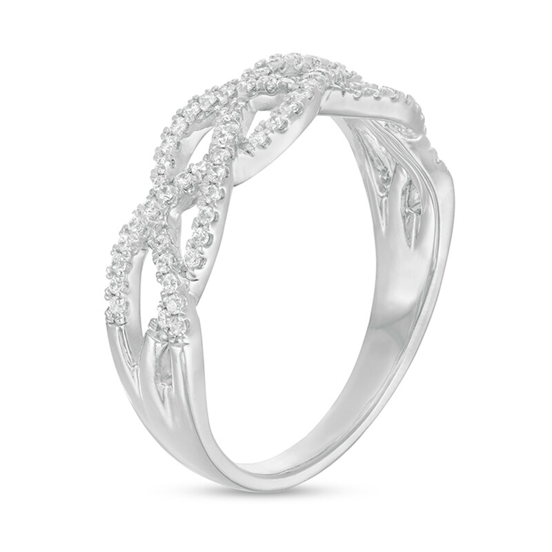 Main Image 3 of 1/5 CT. T.W. Diamond Loose Braid Ring in 10K White Gold