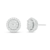 Thumbnail Image 0 of 1 CT. T.W. Multi-Diamond Frame Tiered Stud Earrings in 10K White Gold