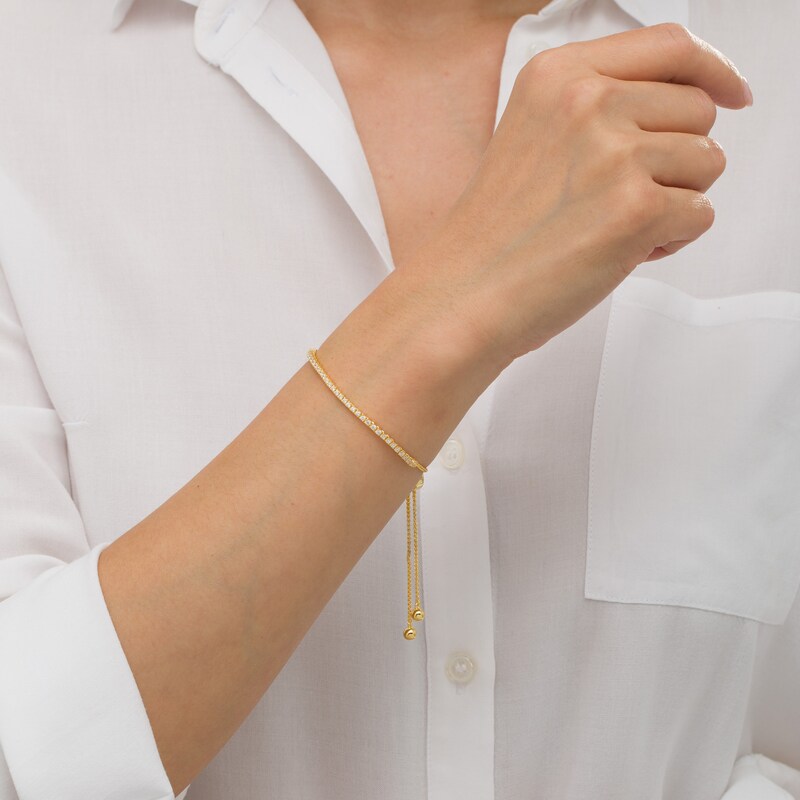 Main Image 2 of 1 CT. T.W. Diamond Tennis Bolo Bracelet in 10K Gold
