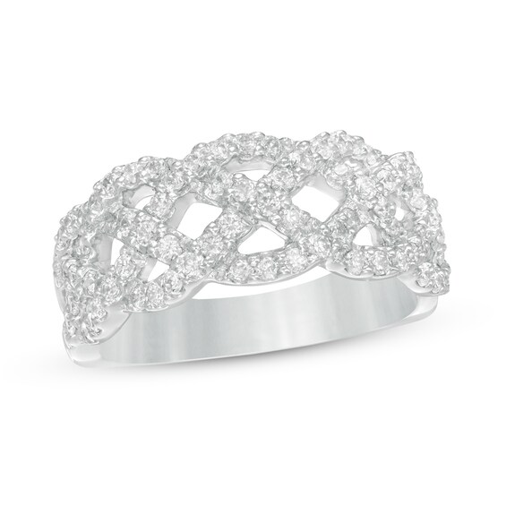 3/4 CT. T.w. Diamond Loose Braid Ring in 10K White Gold