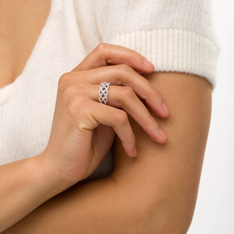 Main Image 2 of 3/4 CT. T.W. Diamond Loose Braid Ring in 10K White Gold
