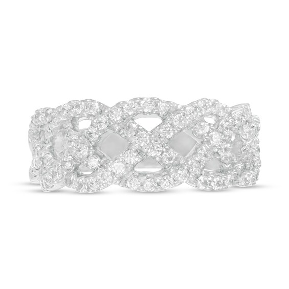 3/4 CT. T.w. Diamond Loose Braid Ring in 10K White Gold