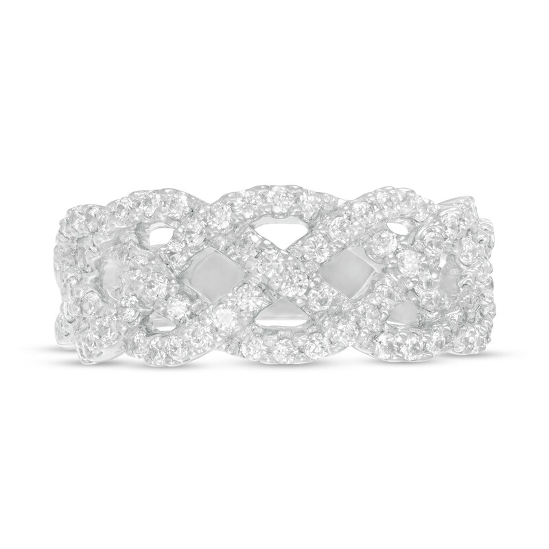 Main Image 4 of 3/4 CT. T.W. Diamond Loose Braid Ring in 10K White Gold