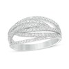 Thumbnail Image 1 of 1/2 CT. T.W. Diamond Intertwined Multi-Row Ring in 10K White Gold