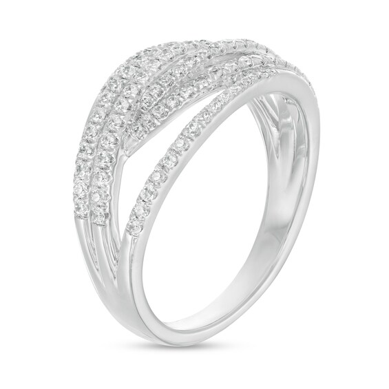 1/2 CT. T.w. Diamond Intertwined Multi-Row Ring in 10K White Gold