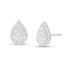 1/2 CT. T.W. Composite Diamond Pear-Shaped Frame Stud Earrings in 10K White Gold